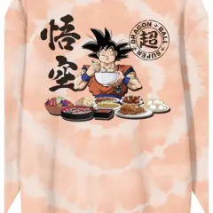 Dragon Ball Super Goku Feast Men's Icy Peach Spiral Dye Sweatshirt