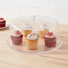 12" Plastic Cake Tray with Lid - Room Essentials&trade;: Round Dessert & Bakery Tray, Dishwasher-Safe, Clear