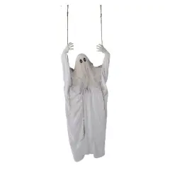5 Ft. 1/4" Light-Up Life-Size Ghost on a Swing Halloween Decoration