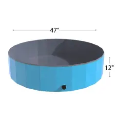 Pet Adobe Foldable Pool for Dogs and Kids, Blue