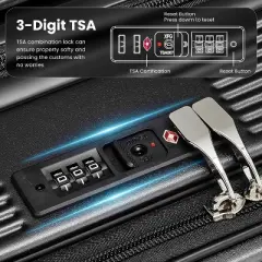 Whisen 18" Hard Shell Carry-On with Front Door, Laptop Layer & TSA Lock