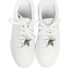 Unique Bargains Five-pointed Star Shoelace Charms Silver Tone 1 Pair