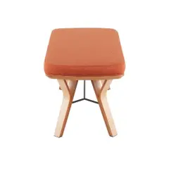 42" Folia Bench Polyester/Wood Natural/Orange - LumiSource