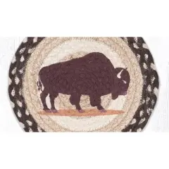 Earth Rugs Decorative Buffalo Printed Round Trivet 10" Farmhouse Kitchen Accent