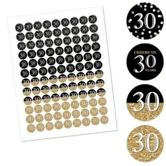 Big Dot of Happiness Adult 30th Birthday - Gold - Round Candy Sticker Party Favors - Labels Fits Chocolate Candy (1 sheet of 108)