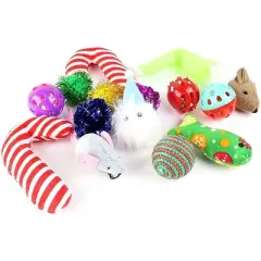 Midlee Christmas Stocking Cat Toy Gift Set (14 Toys)