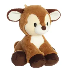 Aurora Large Brown Holiday 11.5" Dashing Reindeer Festive Stuffed Animal