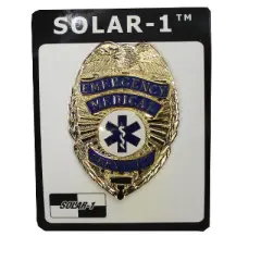 Gold/Blue Emergency Medical Services Badge by Solar 1