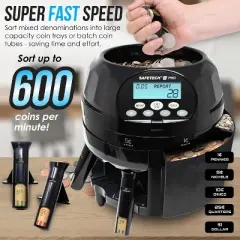 SafeTech Super Viper V790 High-Speed Coin Counter, Sorter, and Wrapper in Black