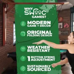 SWOOC Games - Hideaway Hook and Ring Game On A String - Weather Resistant & Easy Setup - Man Cave Games - Wall Games For Game Room Games - Wall Ring