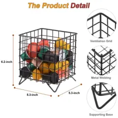 Unique Bargains Metal Large Capacity Rust-proof Elegant Coffee Holder Basket 2 Pcs