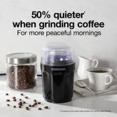 Proctor Silex 12 Cup Sound Shield Coffee Grinder - 80402: Quiet Electric Blade Grinder, Dishwasher-Safe, Medium Grind