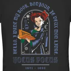 Junior's Hocus Pocus Winifred Want Book T-Shirt