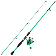 Leisure Sports Kids' Fishing Combo With 65" Rod, Size 20 Spinning Reel, and Monofilament Line - Emerald Green Metallic Finish