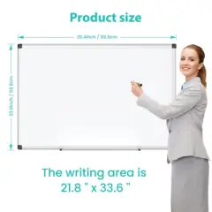 JIONJOY 36x24" Magnetic Dry Erase Board - Dual Mount (Wall/Stand), Removable Pen Tray & Aluminum Frame for Office, Home, Classroom