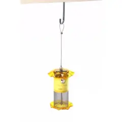 Birds Choice Bird Feeder, Finch, 1 qt Acrylic/Stainless Steel Tube Mesh, Yellow