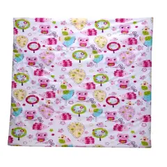 Everything Kids Hoot Hoot Pink, Aqua, Green and White 4 Piece Toddler Bed Set - Comforter, Fitted Bottom Sheet, Flat Top Sheet, Reversible Pillowcase