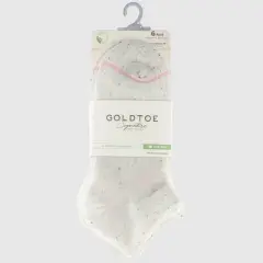Goldtoe Signature Collection Women's 6pk Modern Essentials Cushion No Show Socks - White Multi/White 6-9
