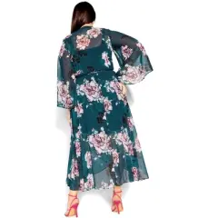 Women's Plus Size Fleetwood Print Maxi Dress - jade blossom | CITY CHIC