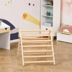 Qaba Triangle Ladder for Toddlers with Foldable Design for Easy Storage in Home Toddler Gym Space, Fine Motor Skills Toy