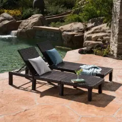 GDFStudio Laraine Outdoor Wicker Adjustable Chaise Lounge