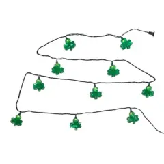 Kurt Adler Indoor/Outdoor Novelty String 10-Light Set, Shamrock, 11.5ft