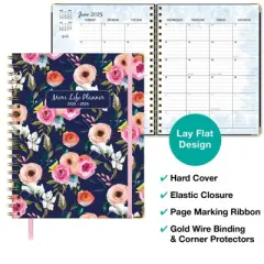 Global Printed Products AY 2025-2026 Mom Planner - 8"x10" (Small Navy Floral)