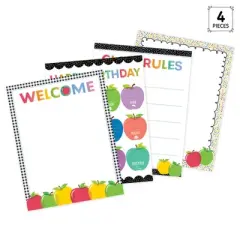 Creative Teaching Press&reg; Apple Time Classroom Essentials 4-Chart Pack, 17" x 22"
