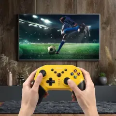 Insten Wireless Controller for Nintendo Switch, OLED Model, Lite, with Programmable Buttons, Gyro Axis Vibration Turbo, Yellow