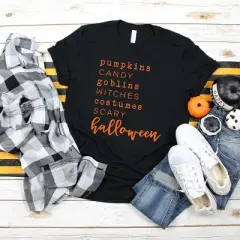 Simply Sage Market Women's Halloween Words Short Sleeve Graphic Tee