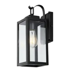 Clemens 6.65" Outdoor Sconce (Set of 2) - PLT4018 - Black - Safavieh