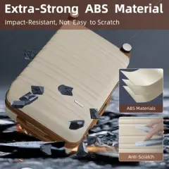 MOEPISY Luggage Sets 5 Piece with Duffel Bags, Hardside Expandable Suitcases with Spinner Wheels, Cream