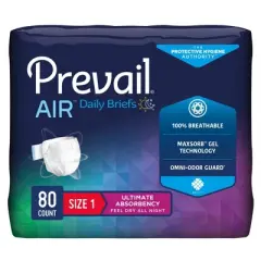 Prevail Air Adult Incontinence Brief Size 1 / Medium Heavy Absorbency Breathable, PVBNG-012CA/1, 20 Ct