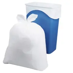 Plasticplace 13 Gallon Value Line White Trash Bags, 0.7 Mil, 23.75"x28" (180 Count)