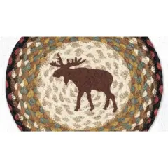 Earth Rugs Moose Printed Round Trivet &ndash; Rustic Cabin Lodge Hot Pad 10"x10"