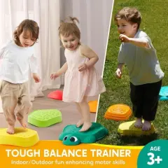 Joyfy Turtle Balance Stepping Stones for Kids - 2 Styles, Toddler Obstacle Course Coordination Sensory Game Indoor Outdoor Play Toys for Kids Age 3+