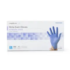 McKesson Confiderm 3.0 Disposable Nitrile Exam Glove Standard Cuff Length LARGE 14-6N36 2500 per Case