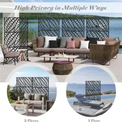 Metal Privacy Screens And Panels With Free Standing,Sun Flower Shape Freestanding Outdoor Indoor Privacy Screen,Decorative Privacy Screen-The Pop Home