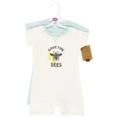 Touched by Nature Unisex Baby Organic Cotton Rompers, Save The Bees