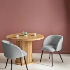 Set of 2 Upholstered Barrel Back Dining Chairs with Metal Base Dining Chair Gray - Room Essentials&trade;