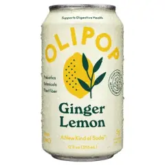 OLIPOP Ginger Lemon Soda - 12ct/12 fl oz Cans