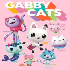 Girl's Gabby's Dollhouse Kitty Characters T-Shirt