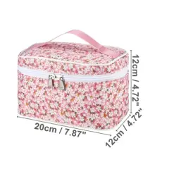 Unique Bargains Portable Peony Travel Cosmetic Bag Pink 1 Pc