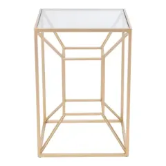 Caine Side Table Clear/Gold - ZM Home