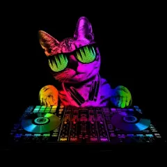 Men's Design By Humans Cool Cat DJ By clingcling Tank Top