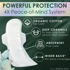 L . Organic Cotton Maxi Extra Long Overnight Pads
