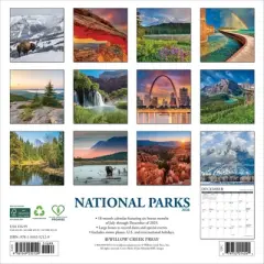 Willow Creek Press 12"x12" 2026 National Parks Wall Calendar
