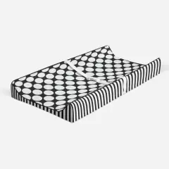 Bacati - Dots/Pin Stripes Black/White Large Dots Changing Pad Cover