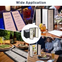 WeChef 30 Pcs Restaurant Menu Covers Gate-view Fold 1 Page 2 View 8.5x14" & 2 Page 4 View 4.25x14" Wine List Bar Cafe