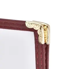 WeChef 30 Pack Menu Cover 8.5 x 11" 2 Page 4 View Double Fold Stitch Corner Restaurant Red